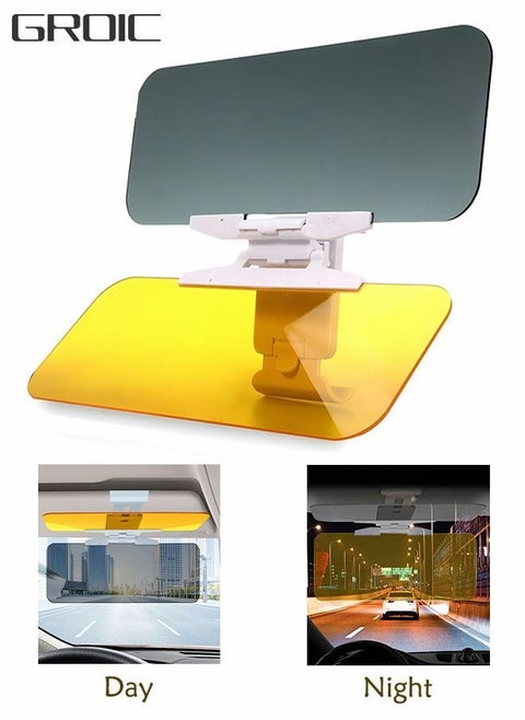 Car Visor, Day and Night Anti-Glare Visor, 2 in 1 Automobile Sun Anti-UV Block Visor, Vehicle Windshield Sunshade,Car Accessories for Clearer Vision and Safety Driving
