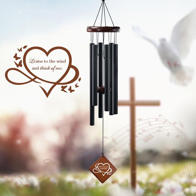 Howarmer Windchimes in Memory of a Loved One, 36'' Memorial Wind Chime for Outside, Sympathy Wind Chime for Loss of Mother, Father or Loved One, Bereavement Condolence Remembrance Gift for Loss of Loved One - Image 4