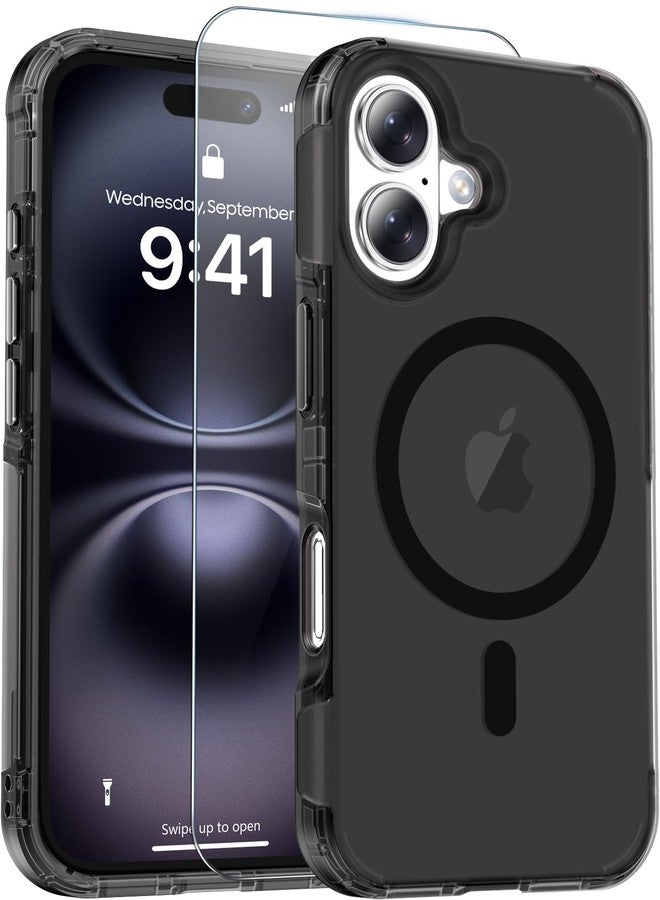 jaroco Magnetic for iPhone 16 Case (Heavy Duty Protection) (Compatible with MagSafe) (Military Grade Drop Protection) (Screen Protector) Translucent Matte Shockproof Phone Cover, Brown - Image 1