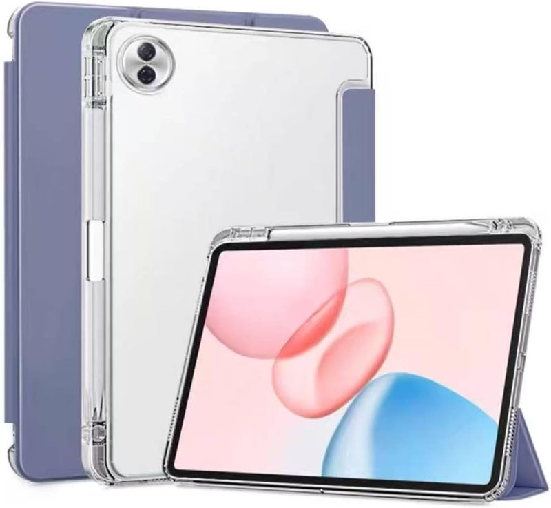 Vurtboly غطاء Vurtboly متوافق مع جهاز Honor Pad 10 مقاس 12.1 بوصة 2025 مع حامل قلم، غطاء رفيع وخفيف الوزن من TPU مقاوم للصدمات مع غلاف خلفي شفاف للحماية لجهاز Honor Pad 10 مقاس 12.1 بوصة 2025 (أرجواني) - Image 1