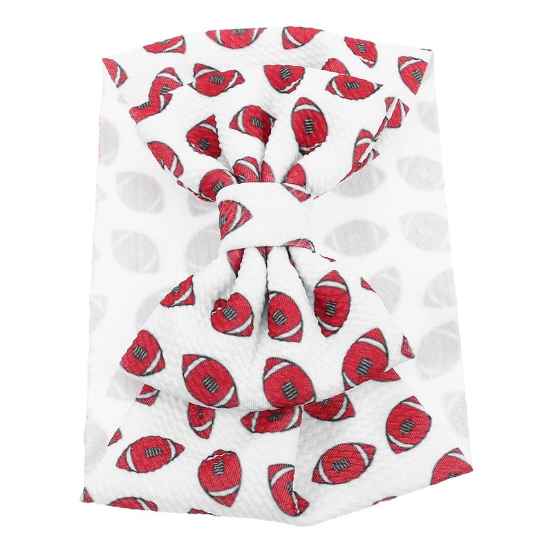 Soft Cotton Baseball Print Headband With Bow For Newborns Comfortable No Pressure Fit - Image 1