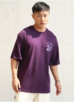 Hubberholme Relaxed Purple Graphic T-Shirt for Men  - Image 1