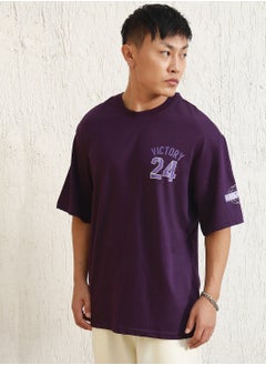 Hubberholme Relaxed Purple Graphic T-Shirt for Men  - Image 3