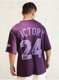 Hubberholme Relaxed Purple Graphic T-Shirt for Men  - Image 5