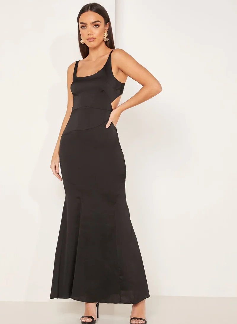Finders Keepers Evangeline Square Neck Cut Out Back Dress