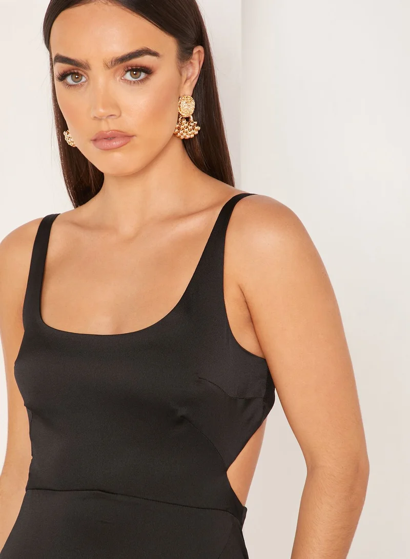Finders Keepers Evangeline Square Neck Cut Out Back Dress