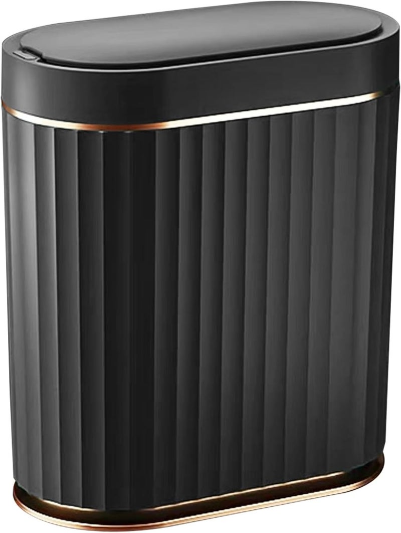ELPHECO Black Bathroom Trash Can with Lid - ELPEHCO 2 Gallon Sensor Trash Bin, Automatic Narrow Garbage Can, Waterproof Smart Trash Can, Slim Motion Sensor Waste Bins for Bathroom, Living Room, Office - Image 1
