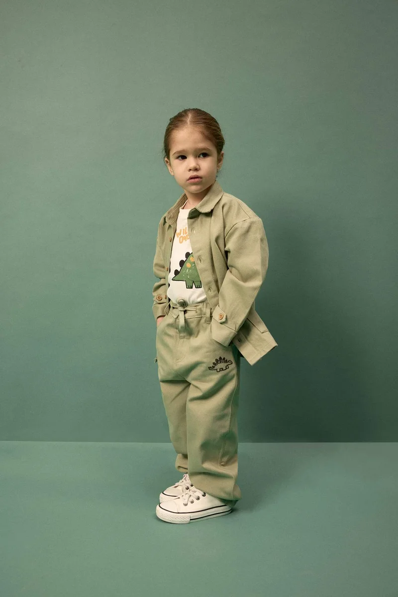 ديفاكتو Baby Boy Gabardine Long Sleeve Shirt