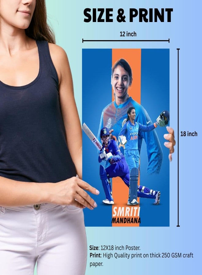 GRAY WALL Good Hope - Smriti Mandhana Cricket Poster - 12x18 Inch HD Wall Art for Girls Room Decor Wall Decoration Sports Fans & Cricket Lovers Stylish Indian Women Cricketer Poster for Bedroom, Study, Gym or Office Decor - Image 4
