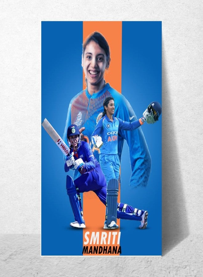 GRAY WALL Good Hope - Smriti Mandhana Cricket Poster - 12x18 Inch HD Wall Art for Girls Room Decor Wall Decoration Sports Fans & Cricket Lovers Stylish Indian Women Cricketer Poster for Bedroom, Study, Gym or Office Decor - Image 3