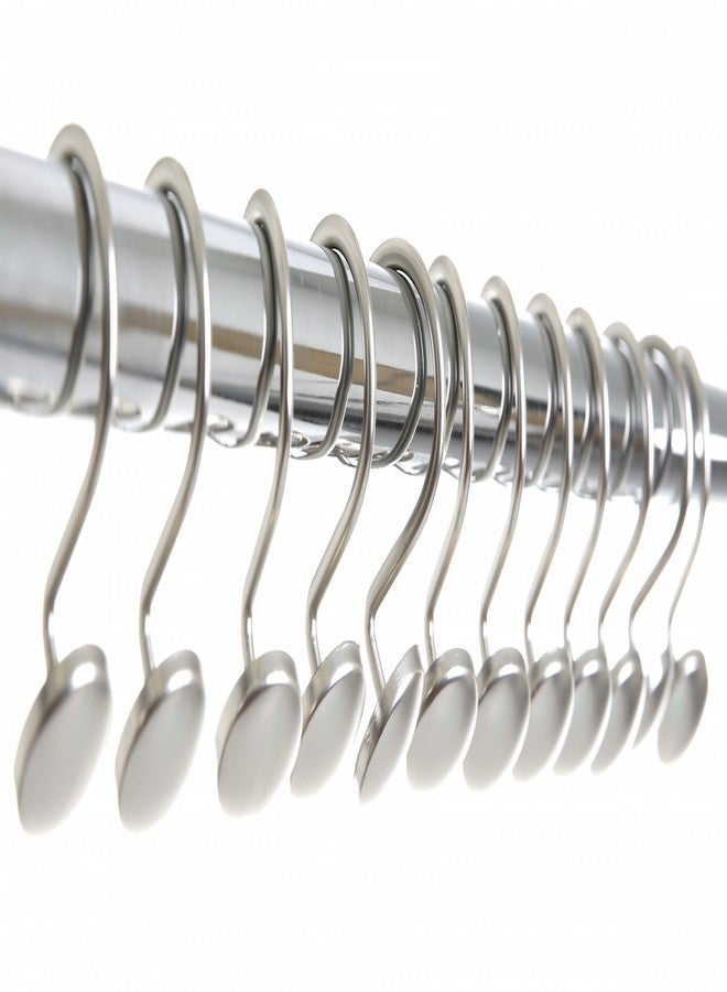 BINO | Shower Curtain Hooks - Brushed Nickel - Set of 12 | Hooks Shower Curtain | Shower Curtain Rings Hooks | Rust Proof Shower Curtain Hooks | Bathroom Shower Hooks For Curtain | Bathroom Essentials - Image 2