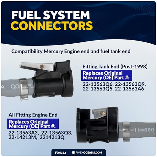Five Oceans Mercury Marine Boat Fuel Line Kit, 3/8-Inch x 6-Foot, EPA/CARB Approved, Leakproof, Outboard Fuel Line for All Mercury Engine End and Tank End Male Fitting (Post-1998) - FO4282 - Image 4