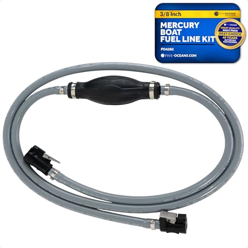 Five Oceans Mercury Marine Boat Fuel Line Kit, 3/8-Inch x 6-Foot, EPA/CARB Approved, Leakproof, Outboard Fuel Line for All Mercury Engine End and Tank End Male Fitting (Post-1998) - FO4282 - Image 1