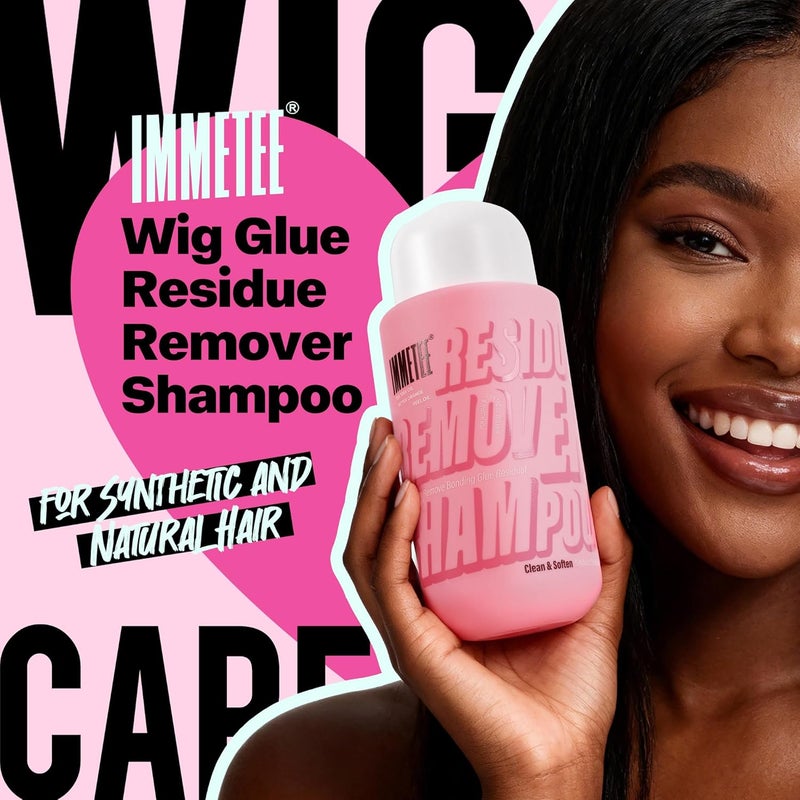 Wig Glue Residue Remover Shampoo for Synthetic and Human Hair, Tea Tree Oil & Coconut Oil Formula – for Lace Fronts, Hair Extensions & Braids Residue, Moisturizes & Boosts Shine, 280ml /9.46oz - Image 2