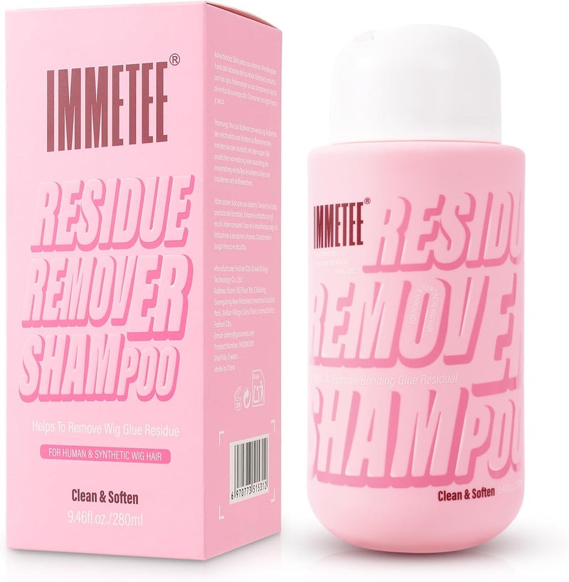 Wig Glue Residue Remover Shampoo for Synthetic and Human Hair, Tea Tree Oil & Coconut Oil Formula – for Lace Fronts, Hair Extensions & Braids Residue, Moisturizes & Boosts Shine, 280ml /9.46oz - Image 1