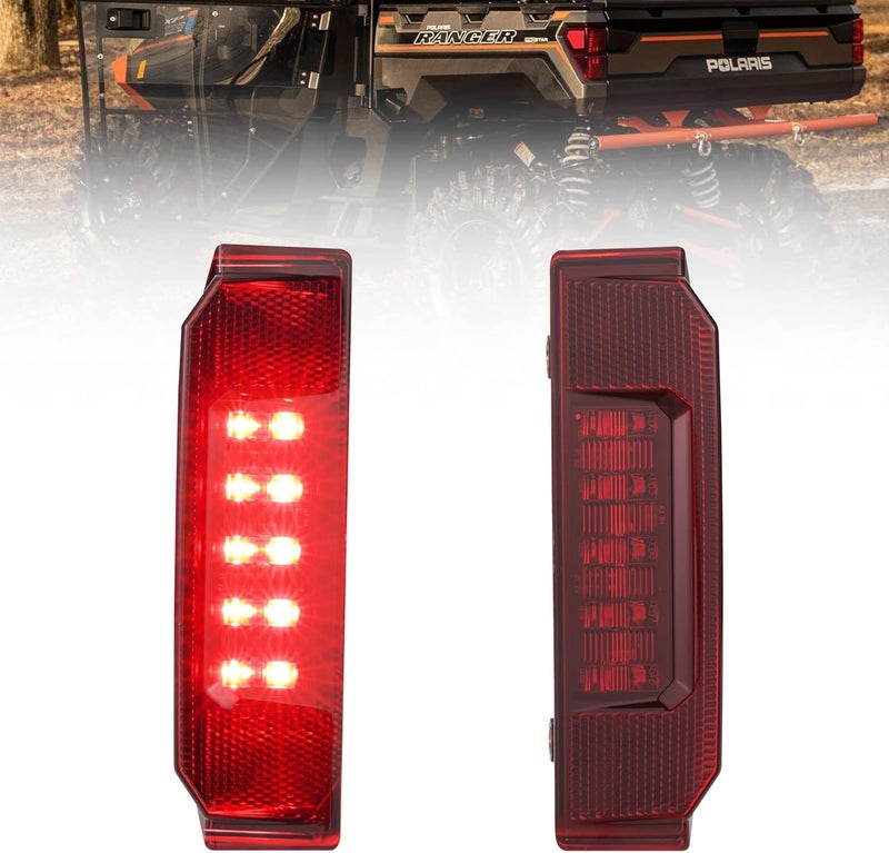 A & UTV PRO Ranger LED Tail Lights for Polaris Ranger 570, 900, 1000 - Red Pair - Image 1