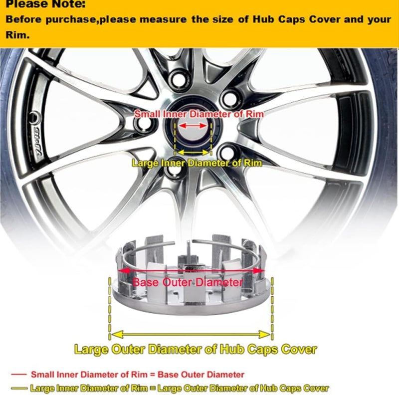 AuMoHall 4 PCS 54mm Car Wheel Center Caps - Silver Hub Caps for Auto Vehicles - Image 3