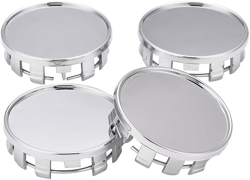 AuMoHall 4 PCS 54mm Car Wheel Center Caps - Silver Hub Caps for Auto Vehicles - Image 1