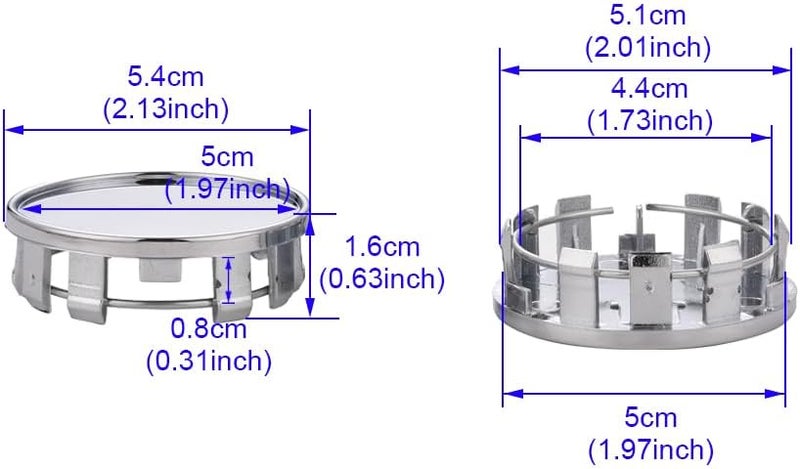 AuMoHall 4 PCS 54mm Car Wheel Center Caps - Silver Hub Caps for Auto Vehicles - Image 2