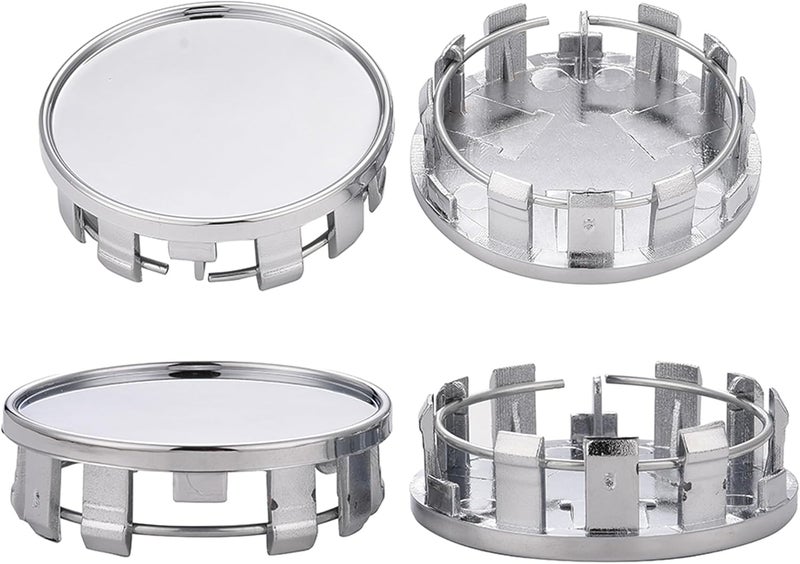 AuMoHall 4 PCS 54mm Car Wheel Center Caps - Silver Hub Caps for Auto Vehicles - Image 4