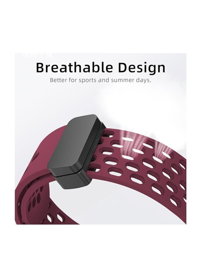 ten.tech - TenTech Breathable Silicone Sports Watch Band with Magnetic Clasp for Apple Watch Ultra/Ultra 2, Size 49mm 45mm 44mm 42, Soft Band for iWatch Series 9/8/7/6/5/4/3/2 /1/SE – Burgundy red - Image 1