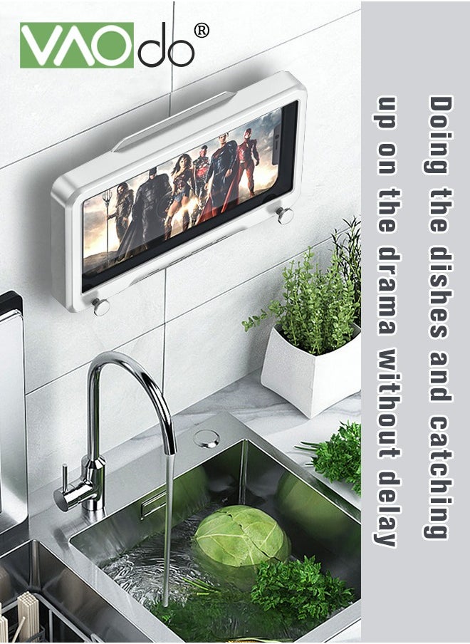 VAOdo - Waterproof Mobile Phone Case Can Be Rotated 180 ° Multi-functional Bathroom Kitchen Mobile Phone Holder Waterproof And Anti-fog Mobile Phone Case With Hook - Image 1