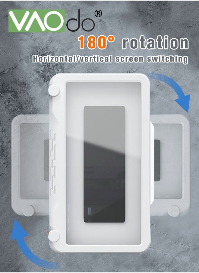VAOdo - Waterproof Mobile Phone Case Can Be Rotated 180 ° Multi-functional Bathroom Kitchen Mobile Phone Holder Waterproof And Anti-fog Mobile Phone Case With Hook - Image 1