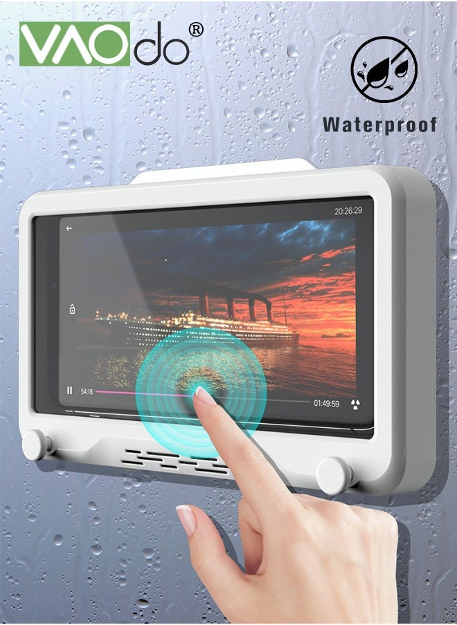 VAOdo - Waterproof Mobile Phone Case Can Be Rotated 180 ° Multi-functional Bathroom Kitchen Mobile Phone Holder Waterproof And Anti-fog Mobile Phone Case With Hook - Image 1