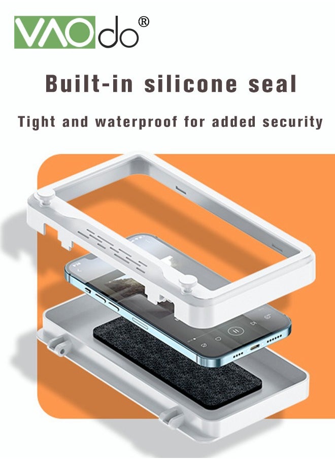 VAOdo - Waterproof Mobile Phone Case Can Be Rotated 180 ° Multi-functional Bathroom Kitchen Mobile Phone Holder Waterproof And Anti-fog Mobile Phone Case With Hook - Image 1
