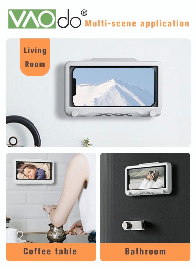 VAOdo - Waterproof Mobile Phone Case Can Be Rotated 180 ° Multi-functional Bathroom Kitchen Mobile Phone Holder Waterproof And Anti-fog Mobile Phone Case With Hook - Image 1