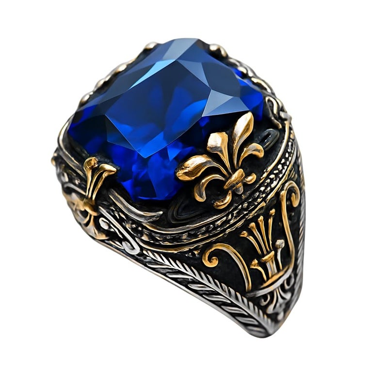 RUVEE Men's Turkish Stainless Steel Religious Ring – Metallic Plated Statement Jewelry for Men & Boys - Image 1