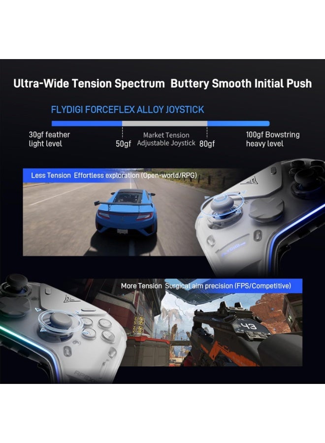 Flydigi Apex 5 Elite Gaming Controller – Adaptive Trigger System, RGB Interactive Screen, Hall Effect Joysticks – Wireless Gamepad for PC, Nintendo Switch & Android Mobile - Image 3