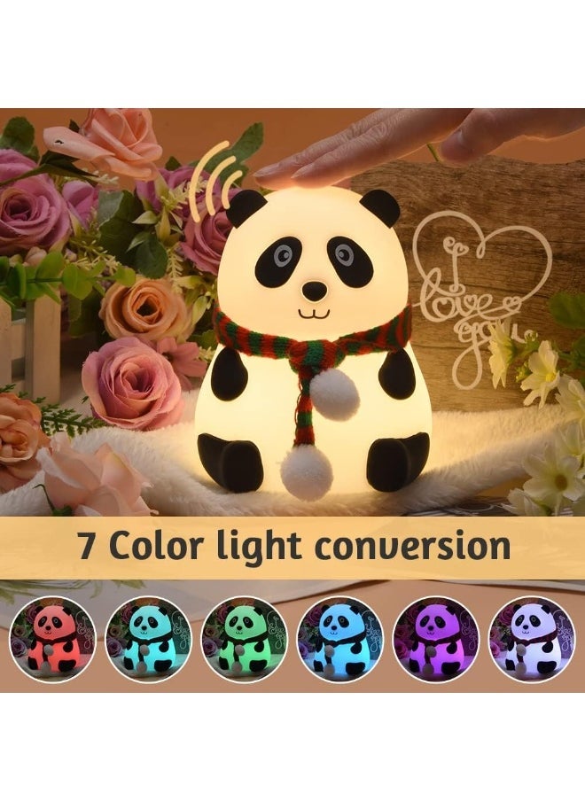 ELTRAZONE Panda Night Light for Kids – Rechargeable Silicone LED Lamp with 7-Color Changing Modes – Soft Glow Touch-Control Bedside Lamp for Toddler, Children & Teens – Safe, Portable, Durable Room Decor & Ideal Gift for Kids’ Bedrooms - Image 2