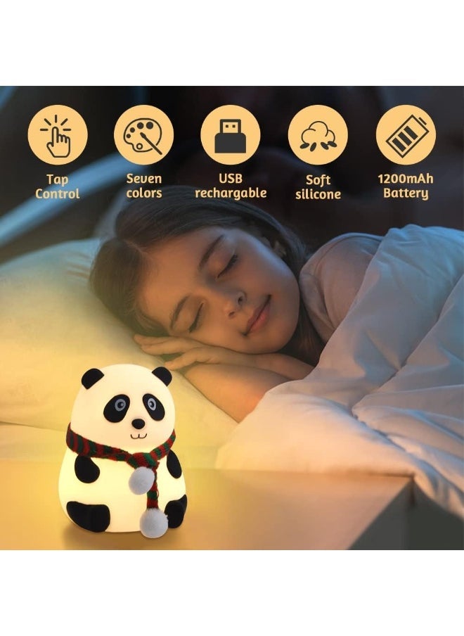 ELTRAZONE Panda Night Light for Kids – Rechargeable Silicone LED Lamp with 7-Color Changing Modes – Soft Glow Touch-Control Bedside Lamp for Toddler, Children & Teens – Safe, Portable, Durable Room Decor & Ideal Gift for Kids’ Bedrooms - Image 5