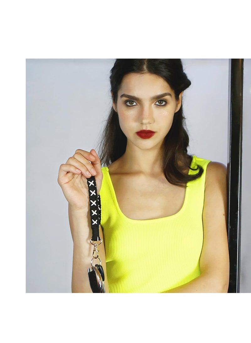 SYOSI Boho Macrame Phone Wrist Strap, Cell Phone Lanyard with Tether Tab, Smartphone Wristlet Bracelet Keychain with Universal Strap Holder Connector Patch - Image 3