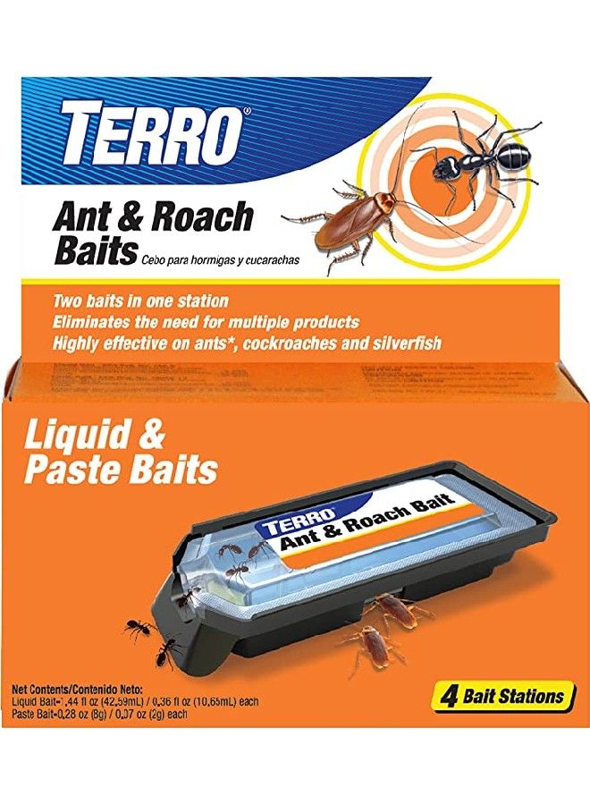 Terro Ant & Roach Baits: Effective Pest Control Solution for Ants and Roaches,highly effective on Ant, Cockroaches, Silverfish, liquid and Paste Baits, Insects Activity - Image 1