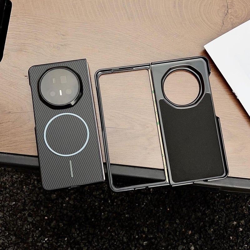 erorex For Honor Magic V5 Carbon Fiber Texture MagSafe Phone Case(Black) - Image 5