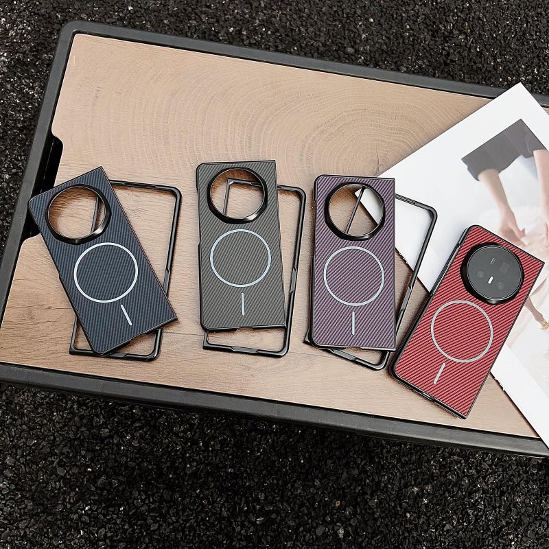 erorex For Honor Magic V5 Carbon Fiber Texture MagSafe Phone Case(Black) - Image 2