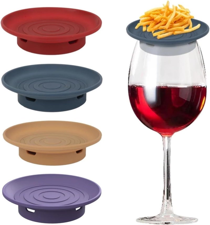 Yellow Wine Glass Charcuterie Topper 5pc Snack Tray Appetizer Plates Easy Clean - Image 1