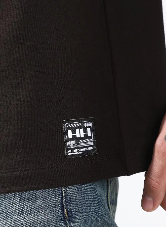 Hubberholme Men Holmer Graphic Printed V-Neck Oversized Fit T-shirt