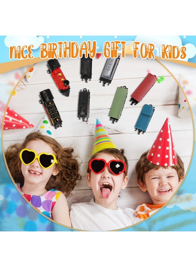 Hanaive هانايف 2 مجموعات ألعاب قطار صغيرة من سبائك الألمنيوم نموذج قطار بخاري تقليدي للقطار القابل للسحب للأطفال في حفلات عيد الميلاد والهدايا المدرسية - Image 5