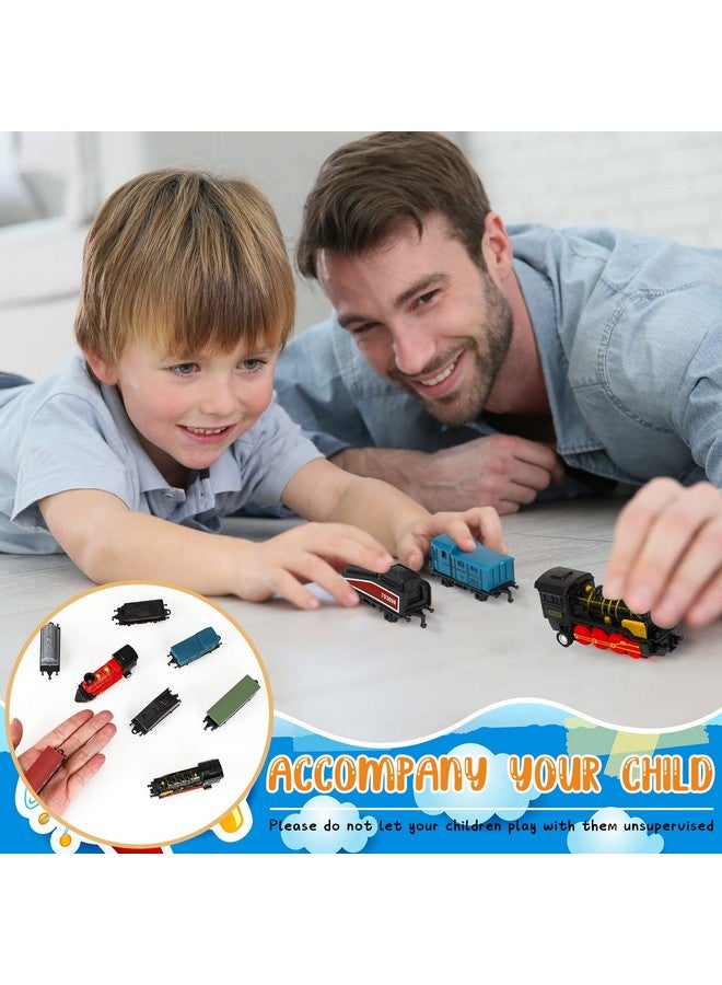 Hanaive هانايف 2 مجموعات ألعاب قطار صغيرة من سبائك الألمنيوم نموذج قطار بخاري تقليدي للقطار القابل للسحب للأطفال في حفلات عيد الميلاد والهدايا المدرسية - Image 4