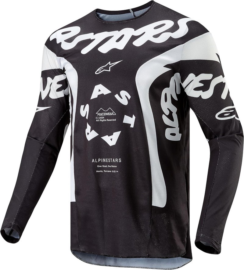 Alpinestars قميص موتوكروس ألبينستارز رايسر هانا أسود/أبيض للرجال - Image 1