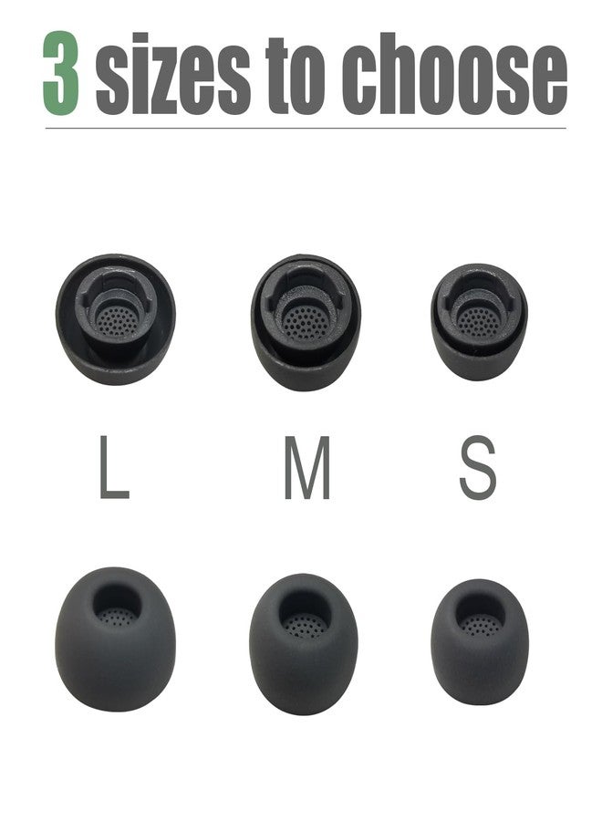 Luckvan أطراف أذن سيليكونية لسماعات سامسونج جالاكسي بودز 3 برو، مانعة للانزلاق، مانعة للضوضاء (أطراف سماعات جالاكسي بودز 3 برو)، أطراف بديلة، رمادي، 3 أزواج - Image 5