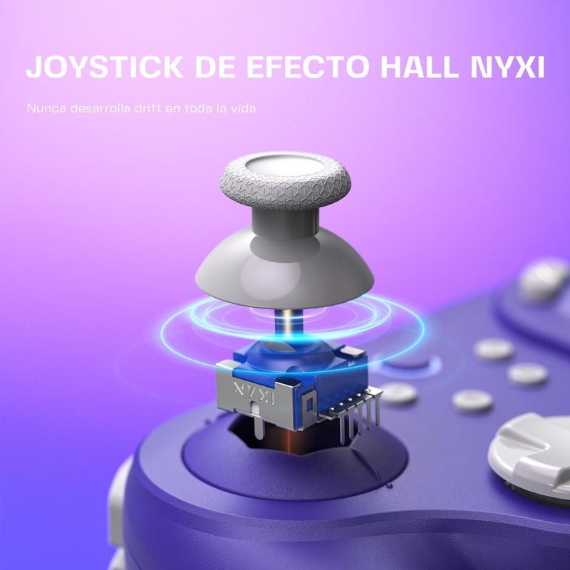 Nyxi وحدة تحكم Warrior بلوتوث لـ Nintendo Switch/NGC/Wii/PC، وحدة تحكم سويتش لاسلكية بعصي تحكم/زناد تأثير هول، وحدة تحكم سويتش برو بمفاتيح ميكانيكية دقيقة A/B/X/Y، اهتزاز عالي الدقة - Image 2