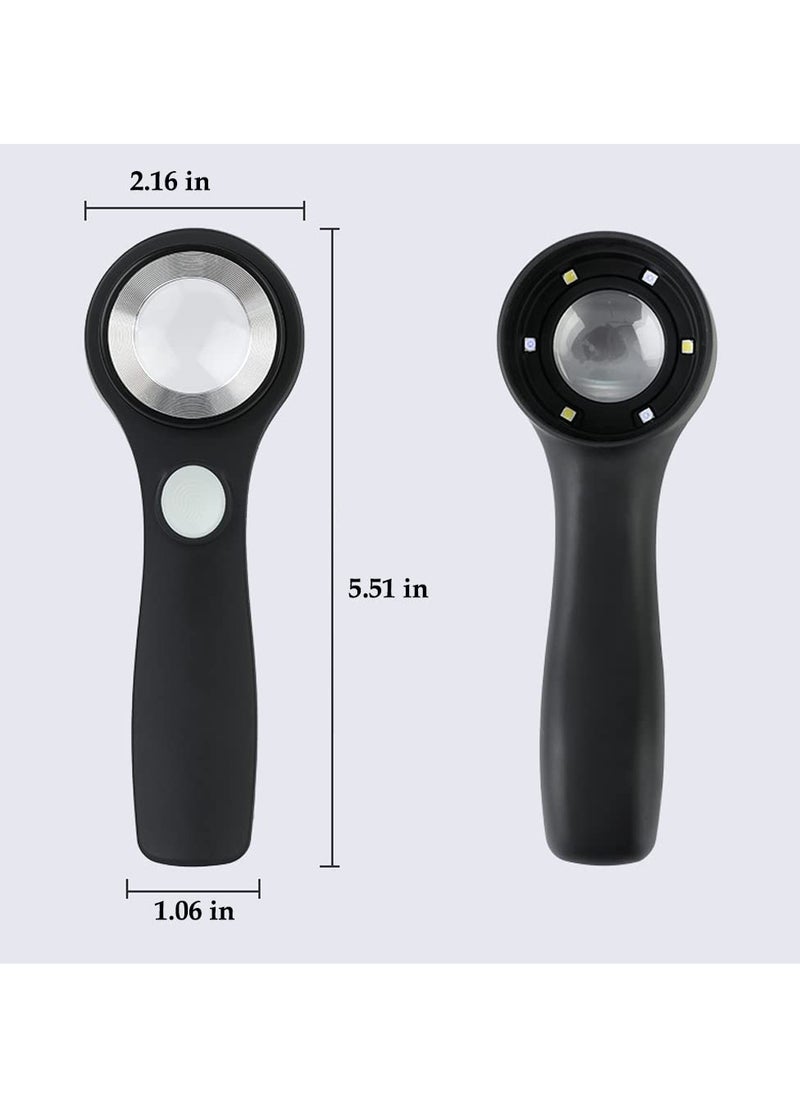 SYOSI - Handheld Jewelers Loupe with Scale Multi Function 10X USB Rechargeable Coin Magnifier with UV Light and LED Light Magnifying Glass Loop with Touch Brightness Adjustable Light for Jewelry Diamonds - Image 1