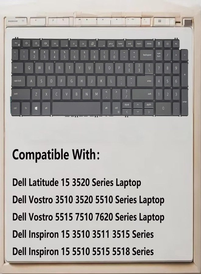 WWGTMC Replacement Keyboard for Dell Latitude 15 3520,Vostro 3510 3520 5510 5515 7510 7620 Series Laptop Non-Backlit US Layout (Non-Backlit) - Image 2