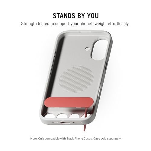 DailyObjects Stack Phone Kickstand/Phone Stand/Mobile Holder, Vertical and Horizontal Stand, Adjustable Angle, Compatible with iPhone - Coral Red - Image 3