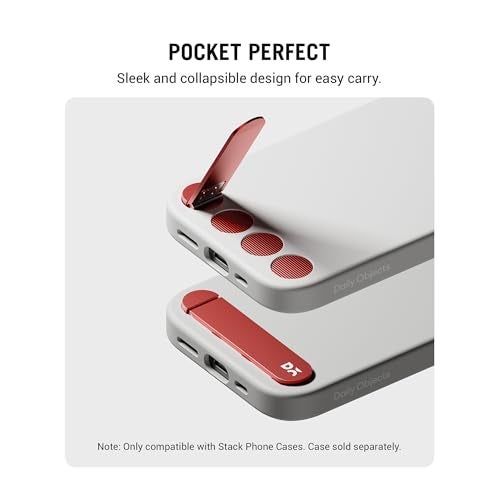 DailyObjects Stack Phone Kickstand/Phone Stand/Mobile Holder, Vertical and Horizontal Stand, Adjustable Angle, Compatible with iPhone - Coral Red - Image 5