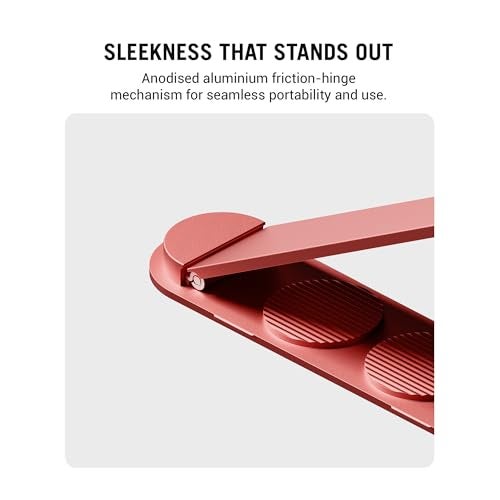 DailyObjects Stack Phone Kickstand/Phone Stand/Mobile Holder, Vertical and Horizontal Stand, Adjustable Angle, Compatible with iPhone - Coral Red - Image 4